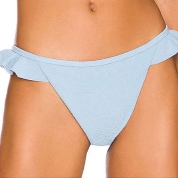 Brand NWT mink pink ruffled high-waisted bikini (set) - Picture 7 of 8